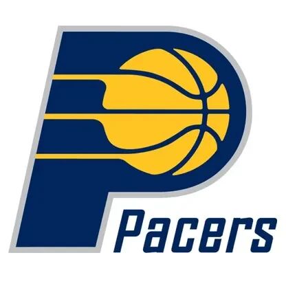 Logo of the Indiana Pacers featuring a stylized 'P' and a basketball.
