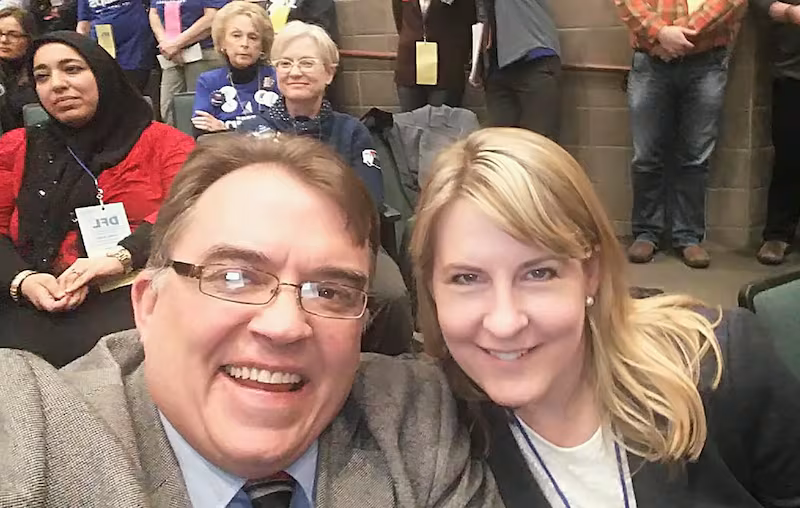 Selfie of Robert Bouvier Torterolo with another individual at an event.