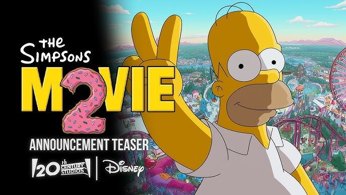 Homer Simpson from The Simpsons making a peace sign in an animated teaser for The Simpsons Movie 2.
